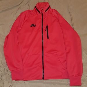 Nike Air Red Zip Jacket with Hidden Hoodie